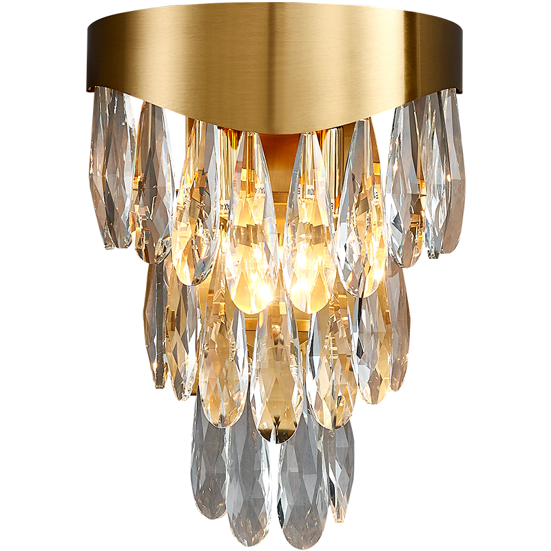 New crystal rectangle Bathroom Mirror Front Vanity Lighting Fixture 60cm black Modern Design Residential Hotel LED Wall Light