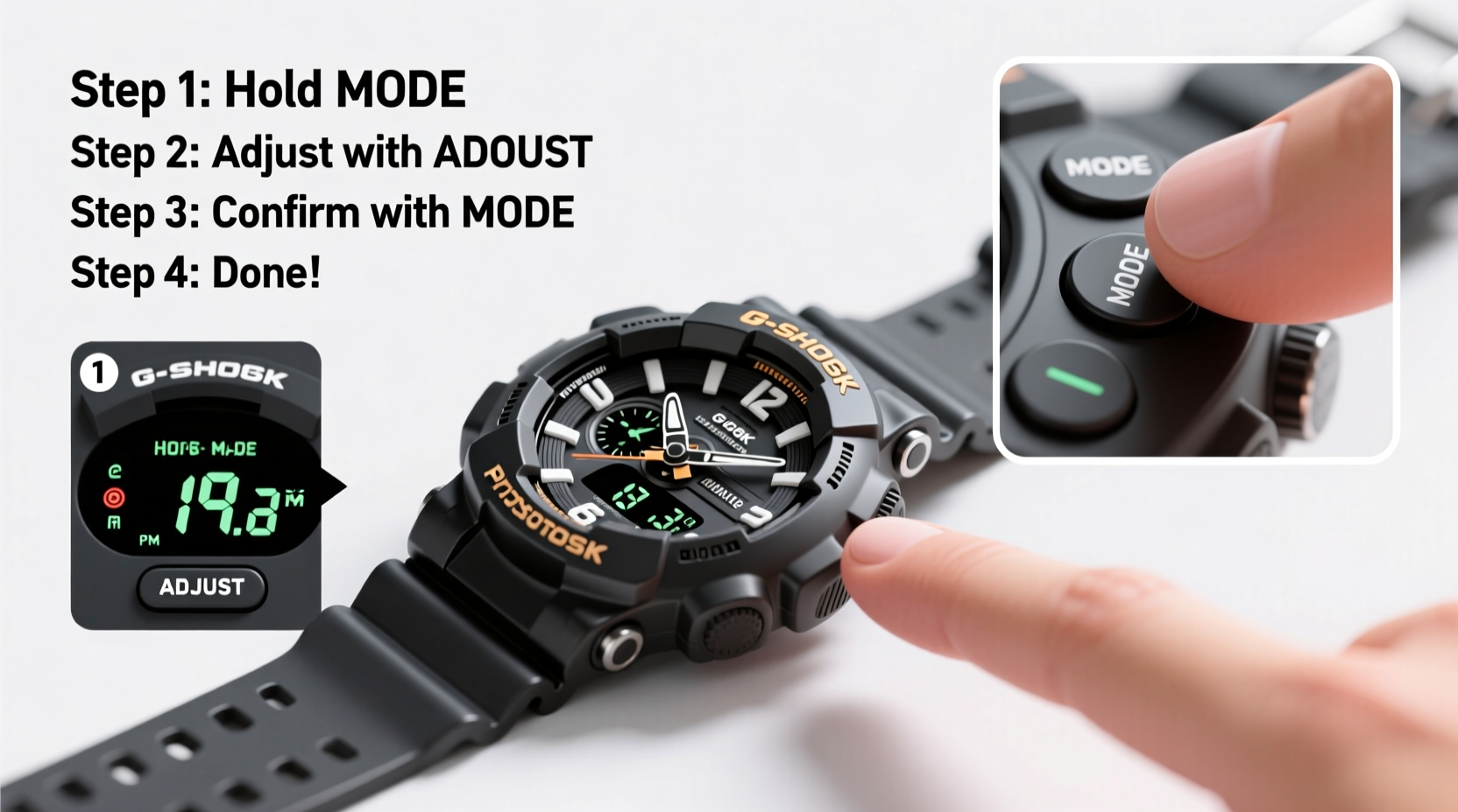 mastering your g shock a step by step guide to changing the clock time easily