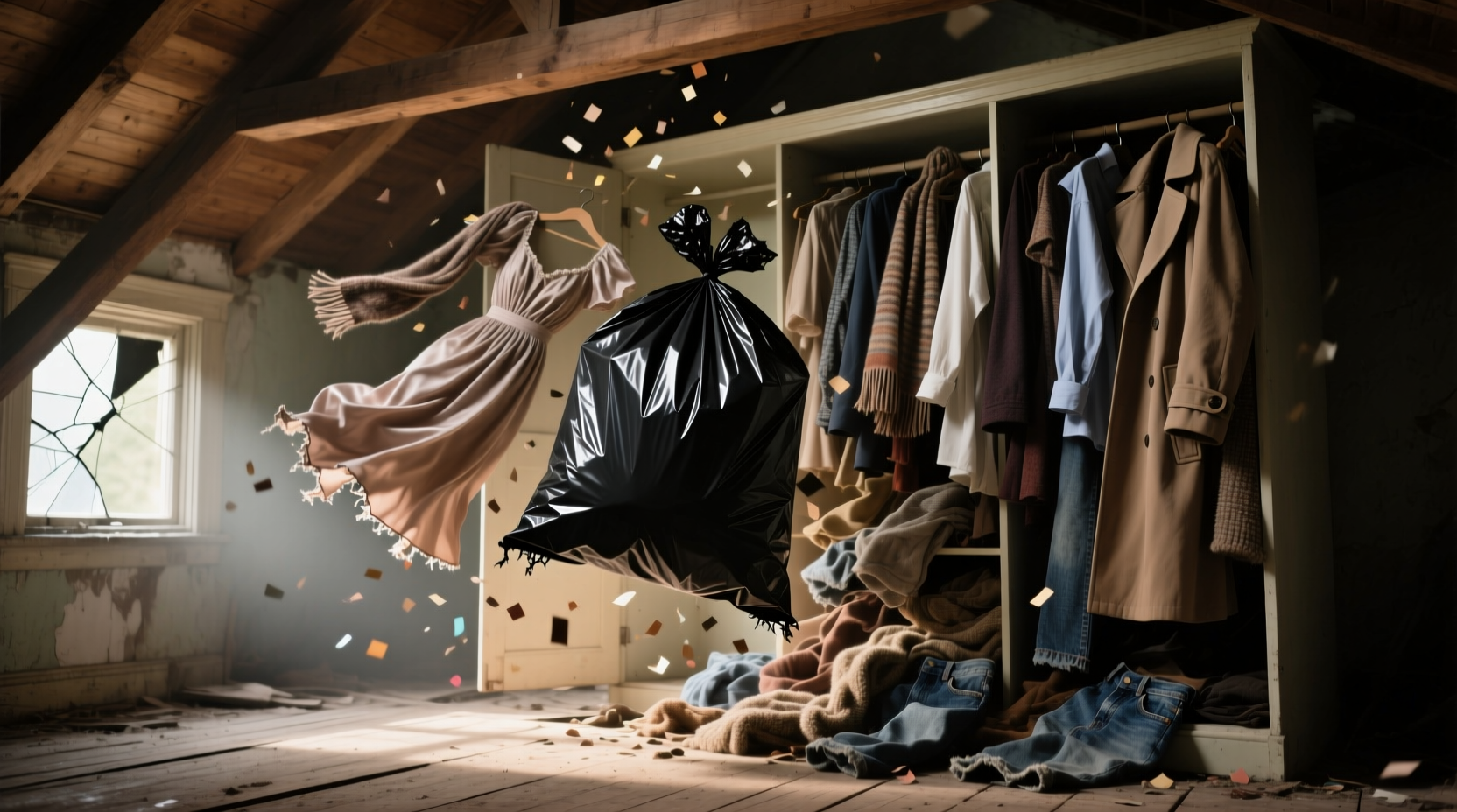 move a closet full of clothes with a single trash bag