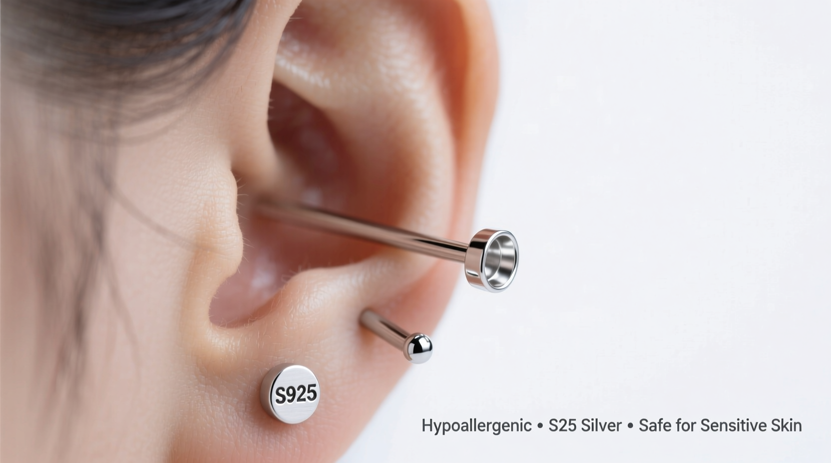 how to select s925 silver ear nails that are safe and comfortable for sensitive skin