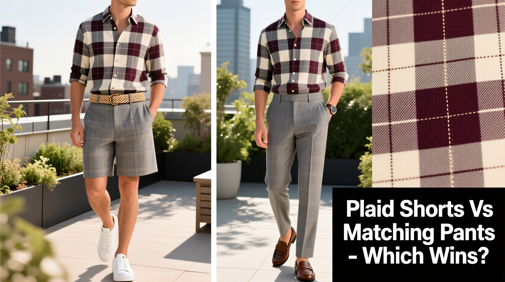 plaid shorts sets vs matching pants sets which is more versatile