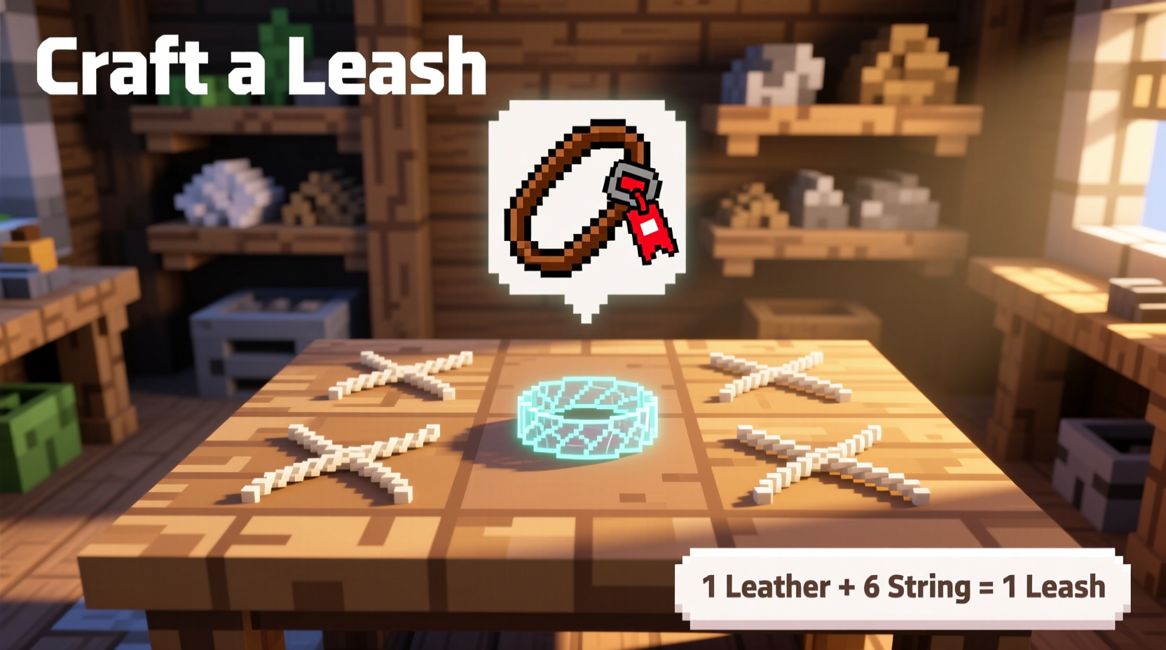 how to craft a leash in minecraft