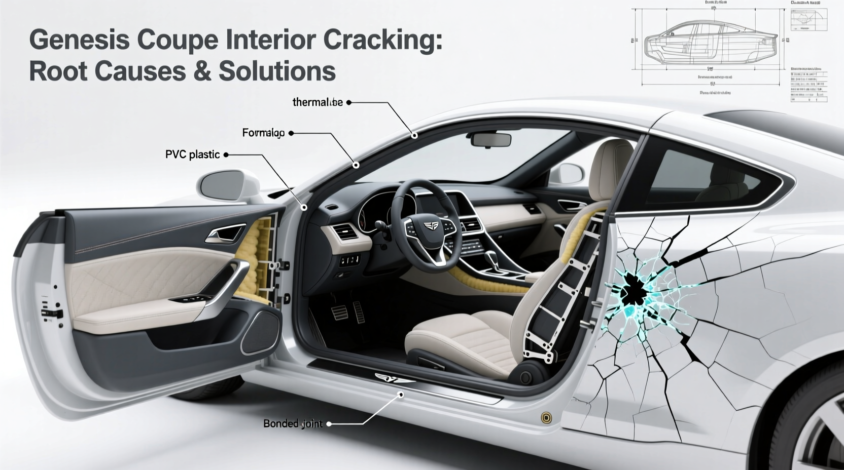 genesis coupe interior cracking reason