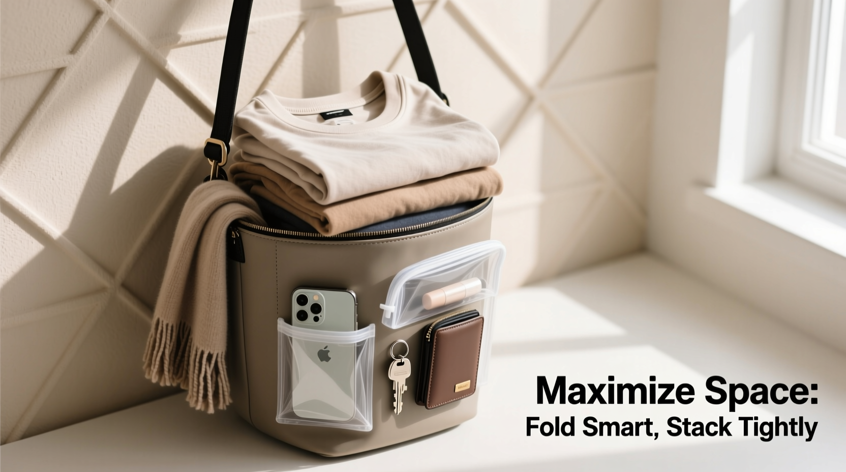 essential strategies for maximizing space when packing a small bucket bag