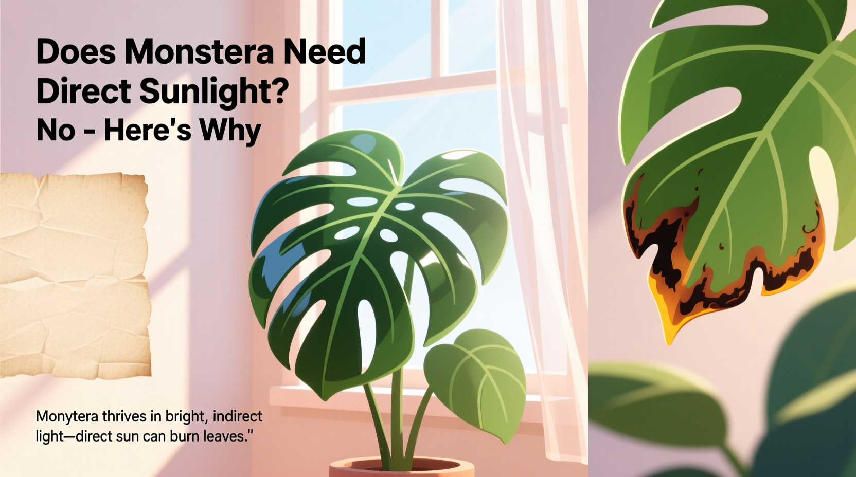 does monstera need direct sunlight