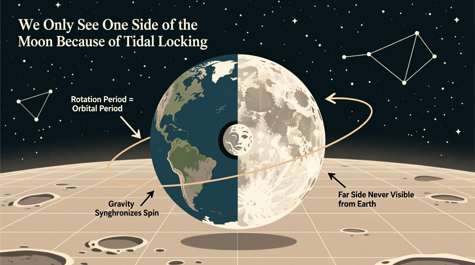 why can we only see one side of the moon the science explained