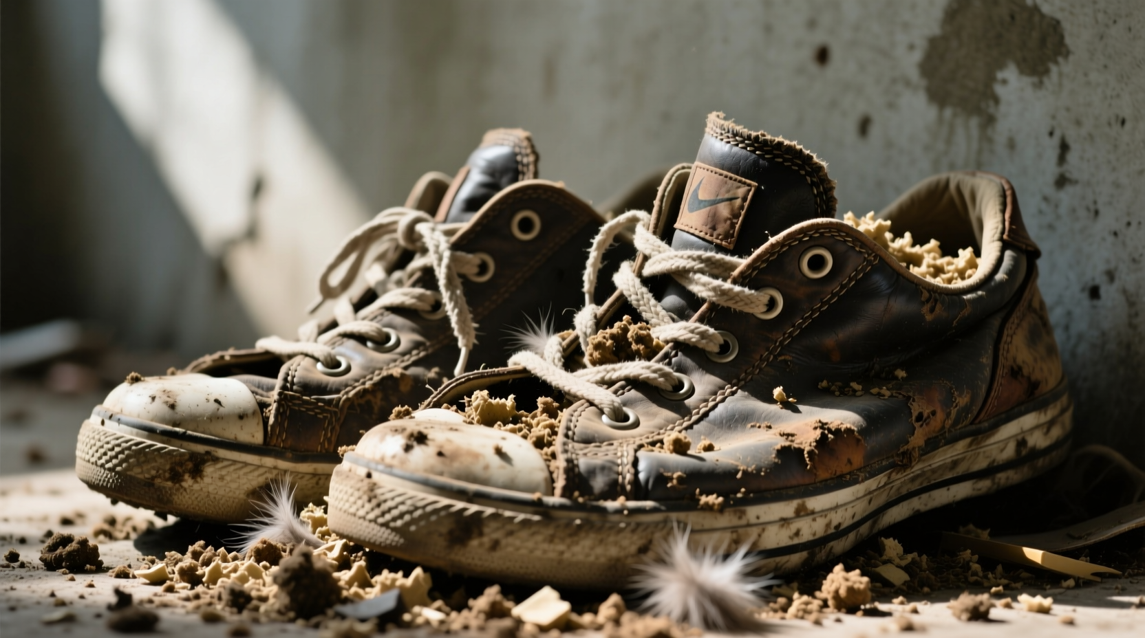 de stink smelly shoes with cat litter