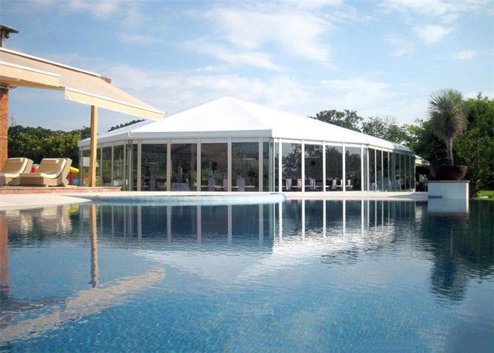 Ridge Height 8.7m Aluminum Multi Sided Tent Hexagon Shape PVC Fabric Tent