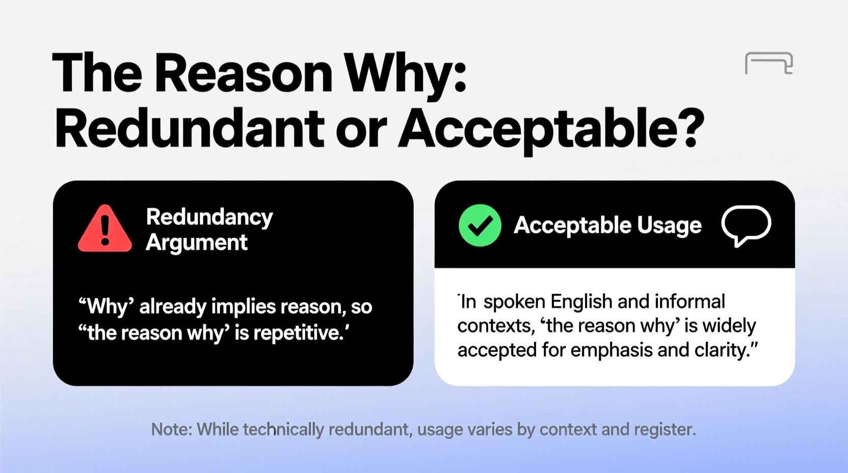 the reason of why usage grammar and is it redundant