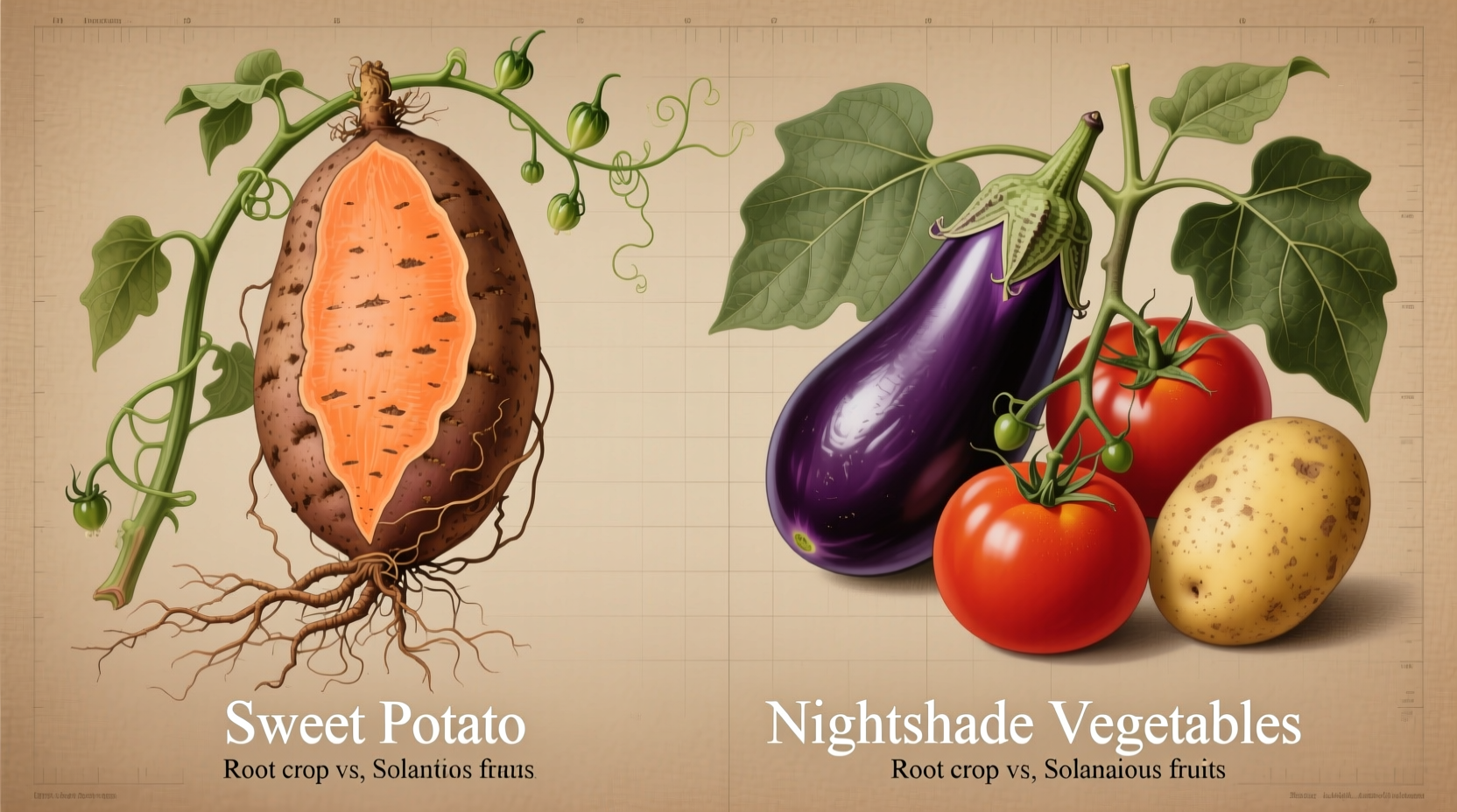 Sweet potato versus nightshade vegetables comparison