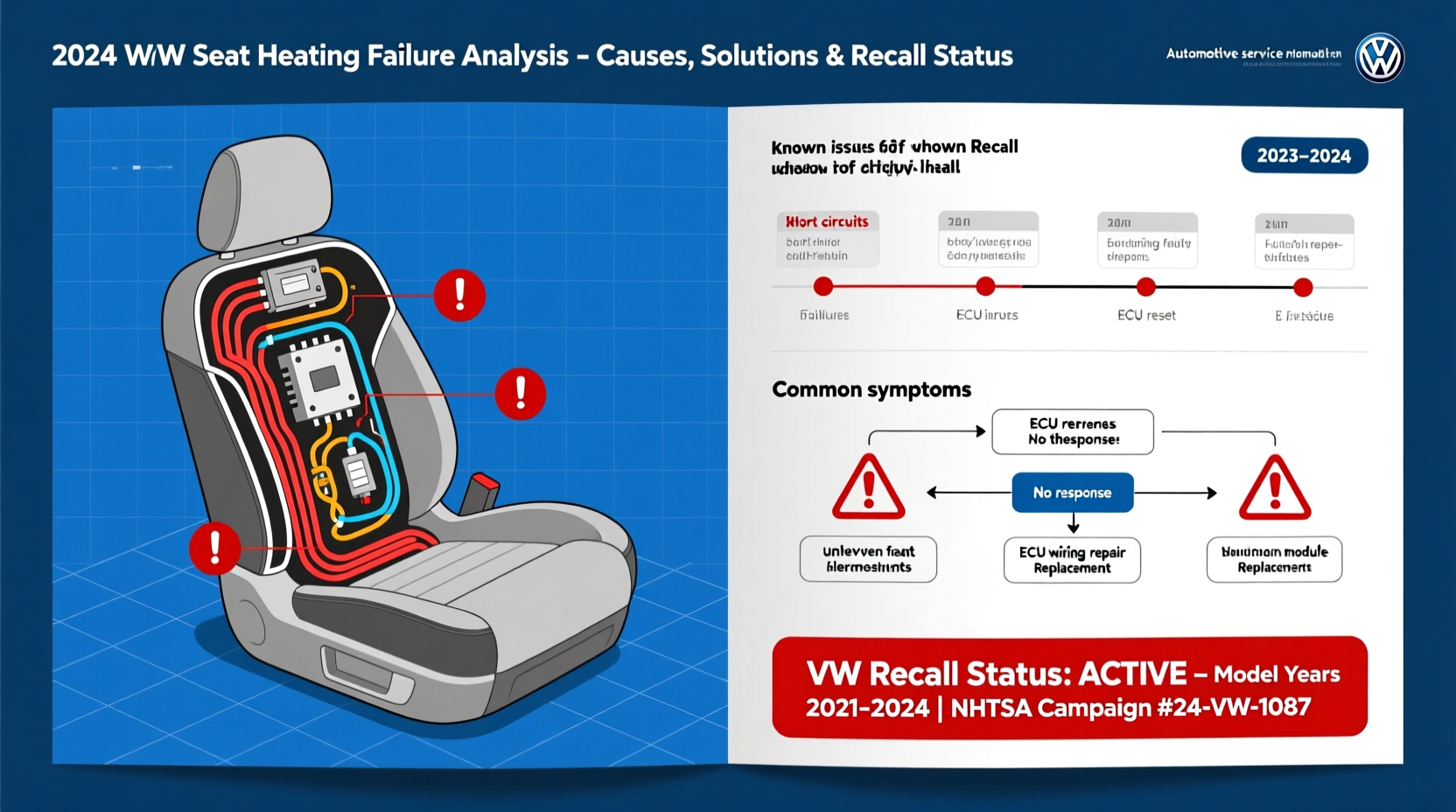 vw seat heating failures