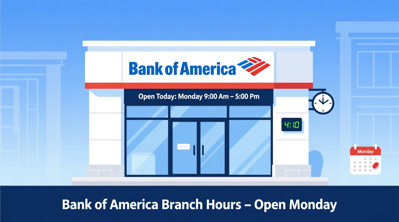 is bank of america open on monday