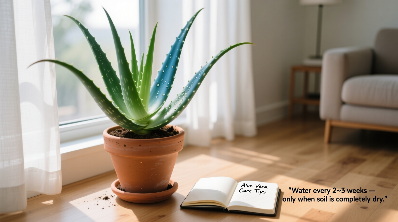 how often to water aloe vera indoors