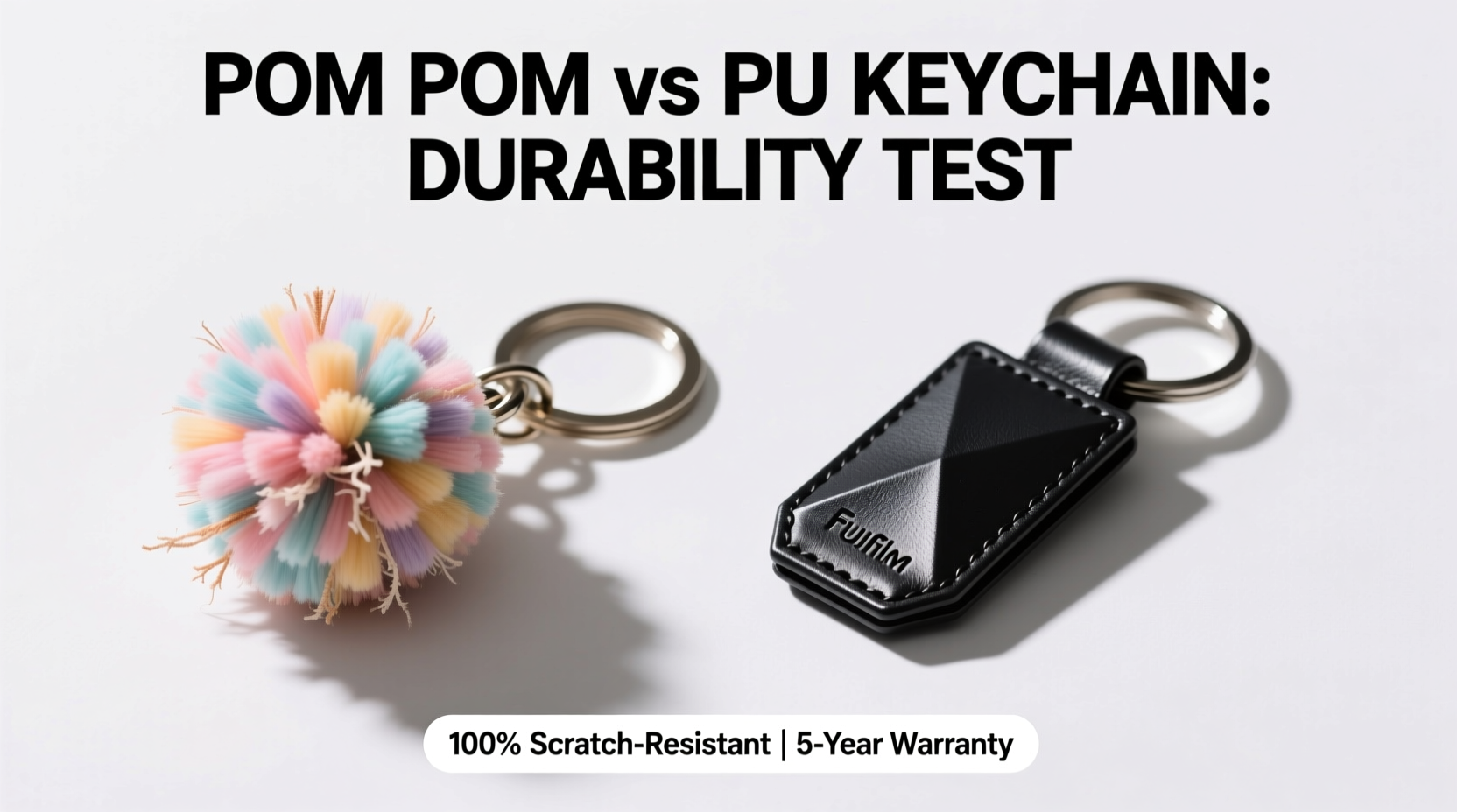 pom pom keychains are everywhere but is a pu keychain actually more durable
