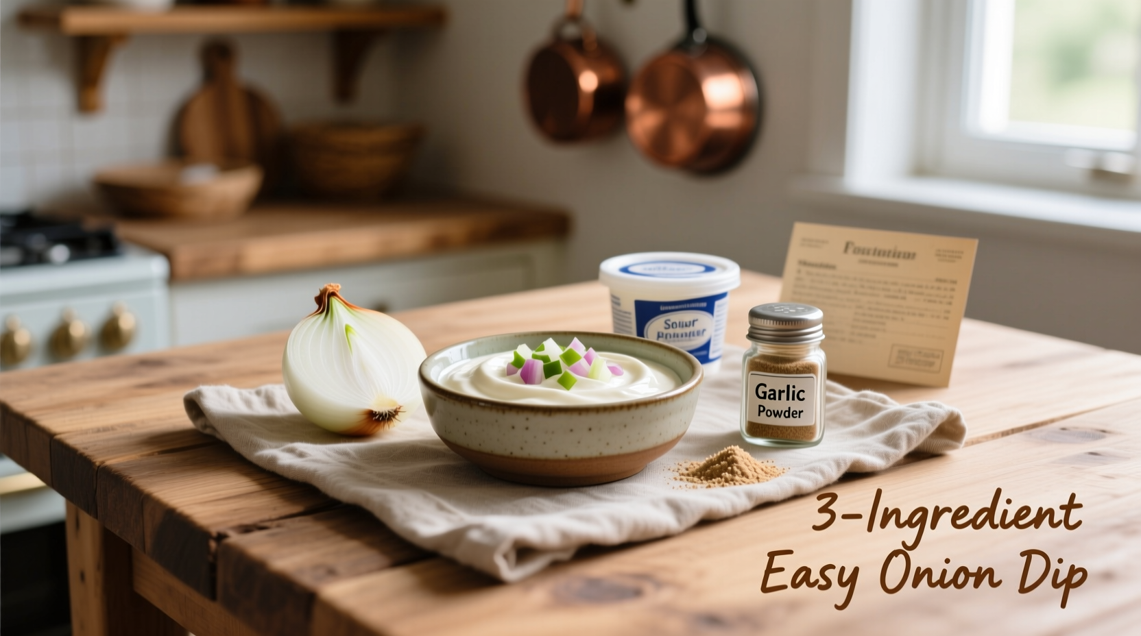 3 ingredient easy onion dip recipe