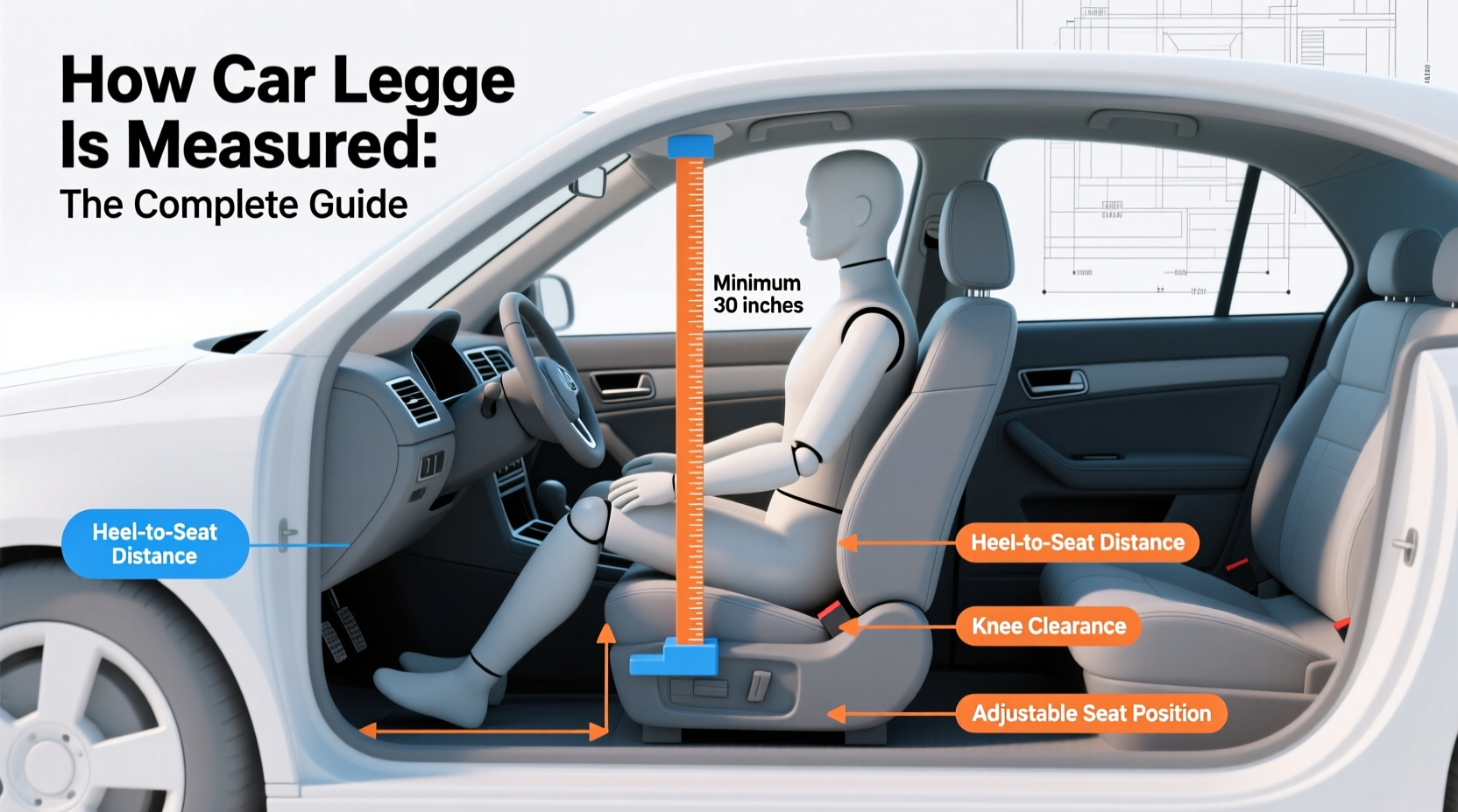 how is car legroom measured