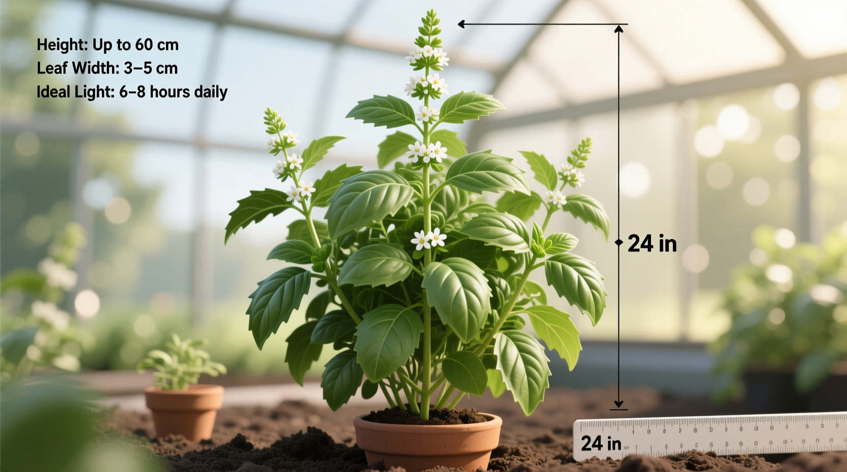 how big can a basil plant get
