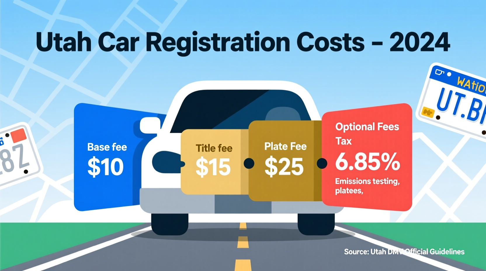 how much is car registration in utah