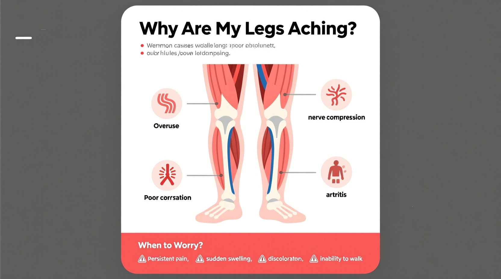 why are my legs aching causes symptoms when to worry