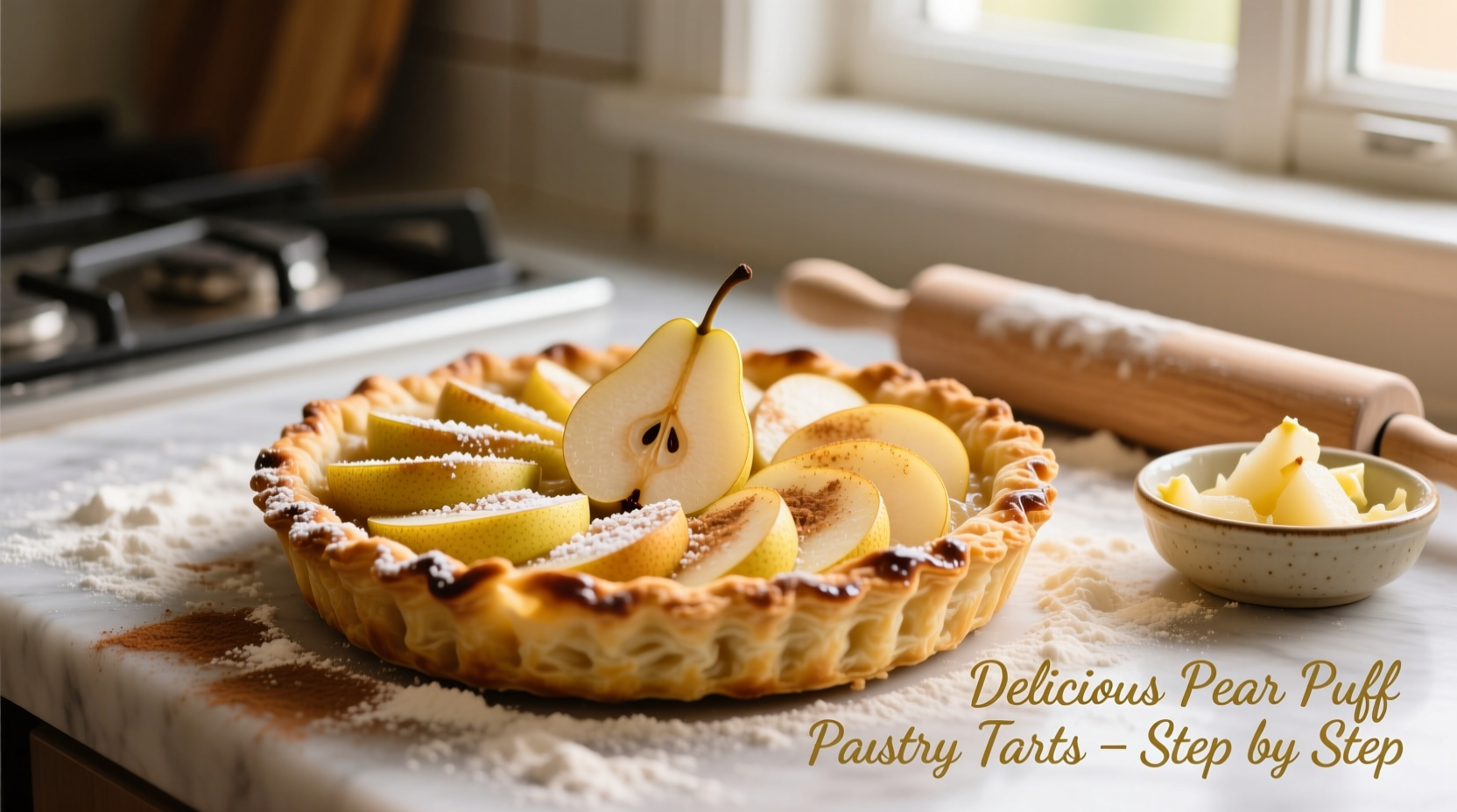 step by step guide to making delicious pear puff pastry covers at home
