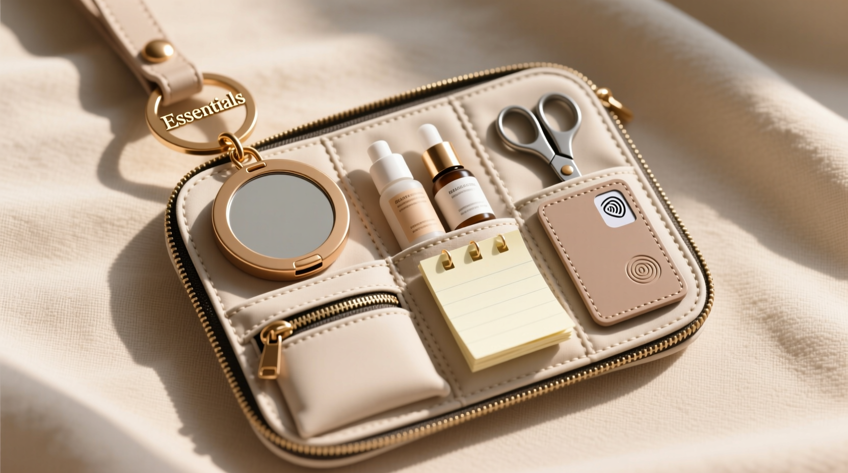 creative tips for organizing small items neatly in a mini bag keychain