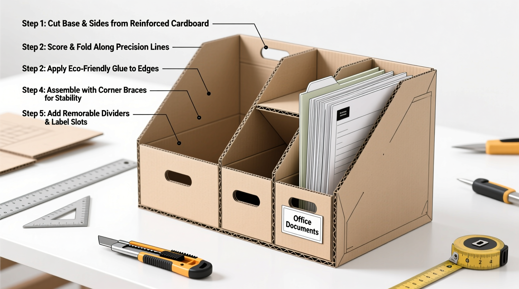 creative and practical steps to make a durable shoe box file for organized storage