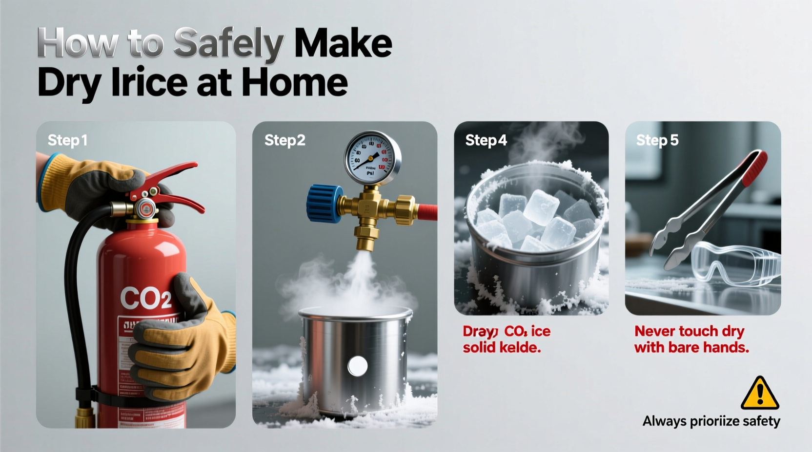 a step by step guide to safely making dry ice at home