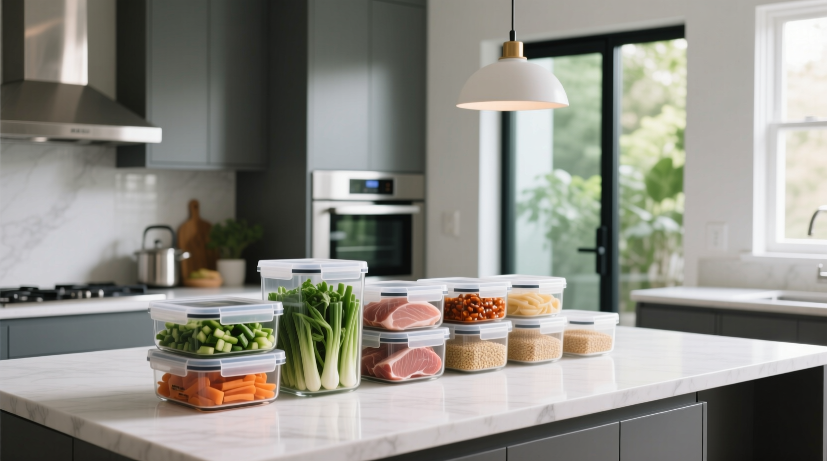 place quick cooking foods up front for easy and safe gr