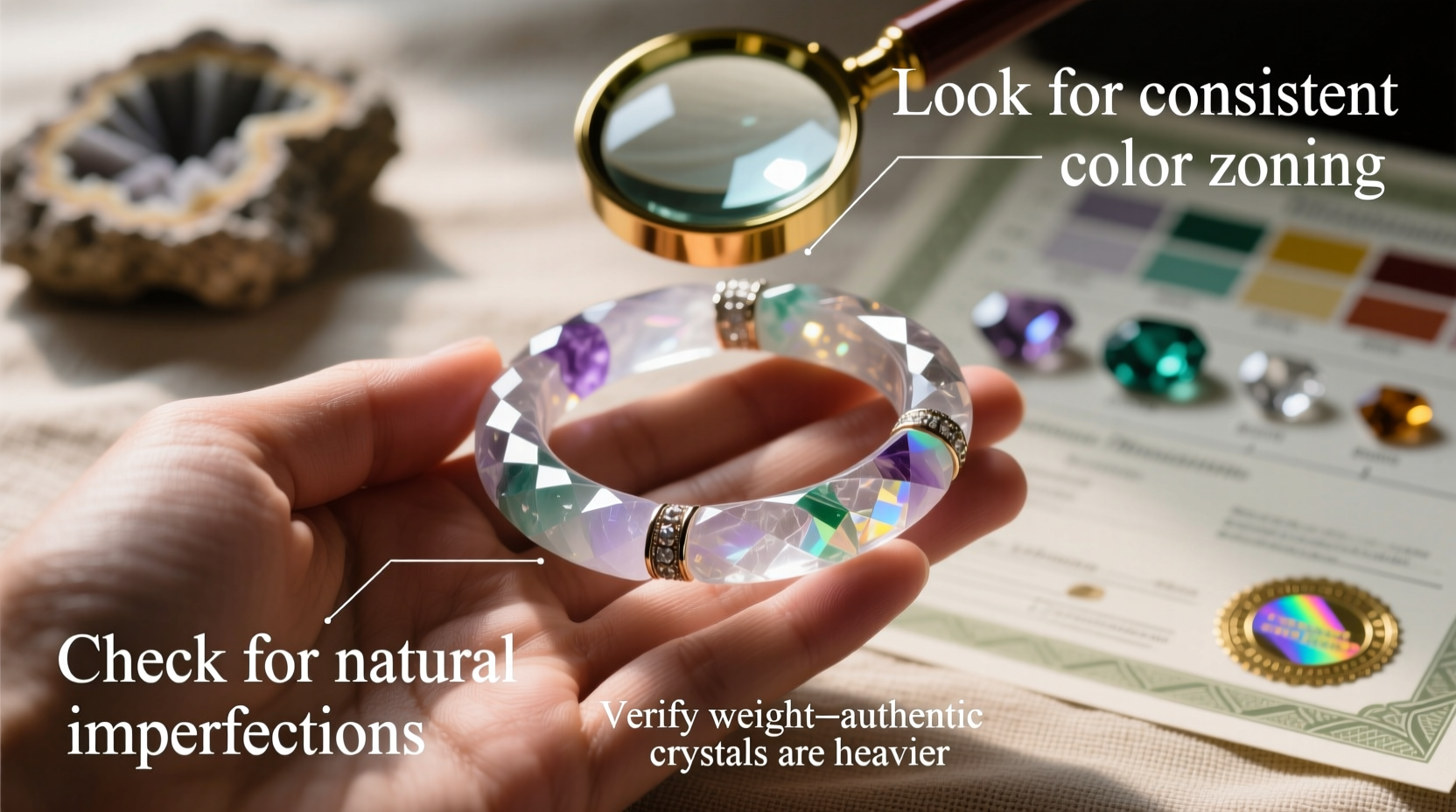 expert tips to determine the quality and authenticity of your crystal bracelet