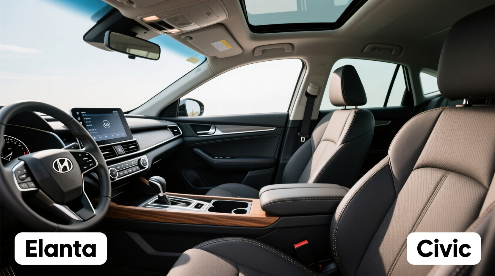 2018 elantra vs civic interior