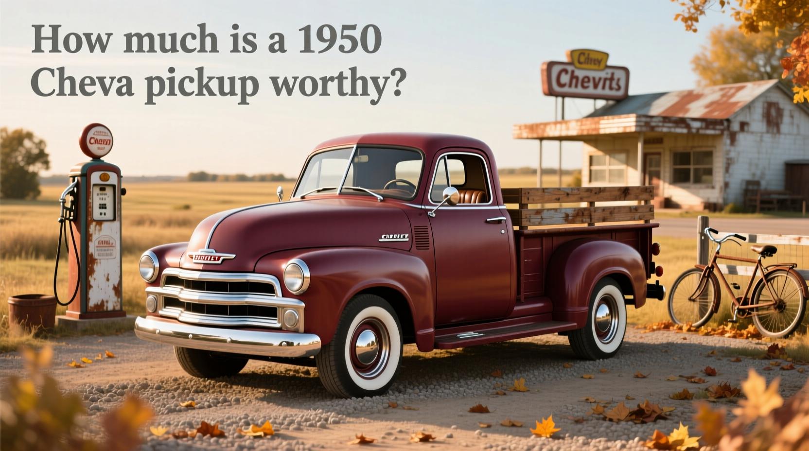 1950 Chevrolet 3100 pickup truck parked on a rural road