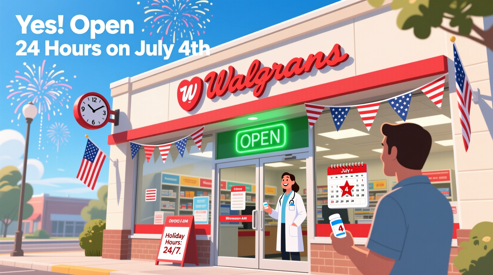 is walgreens pharmacy open on the 4th of july