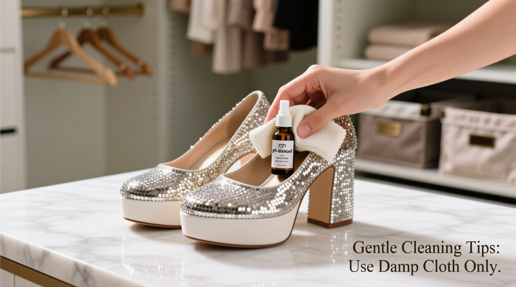 safe and simple ways to clean sequined platform shoes without causing damage