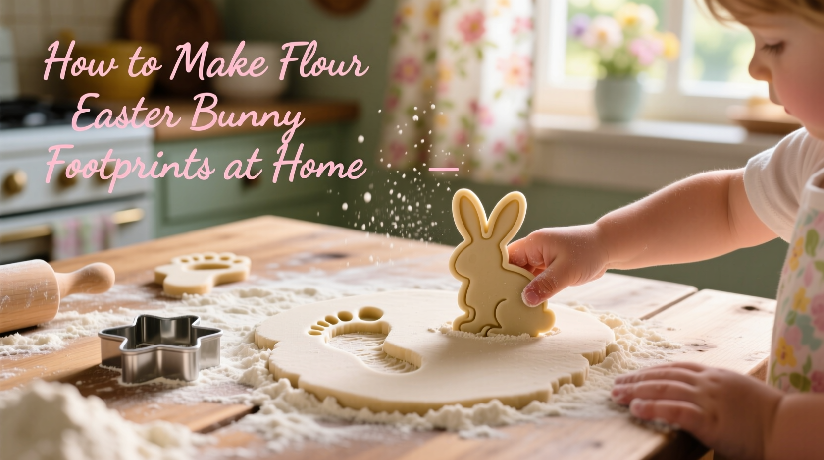 how to make flour easter bunny footprints