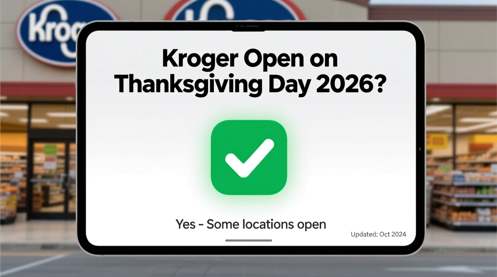 is kroger open on thanksgiving day 2026