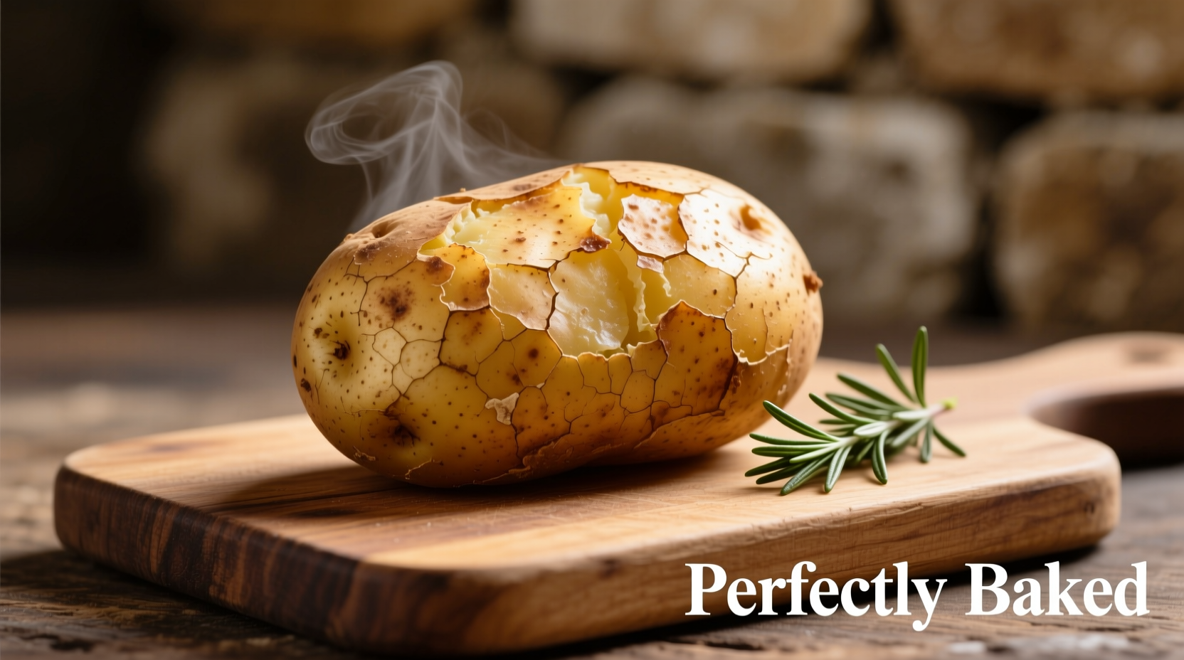 Perfectly baked potato with crispy golden skin