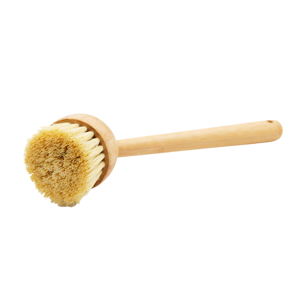 Customize Non-stick Pan Pot Brush Natural Bamboo Wooden Kitchen Washing Scrubber