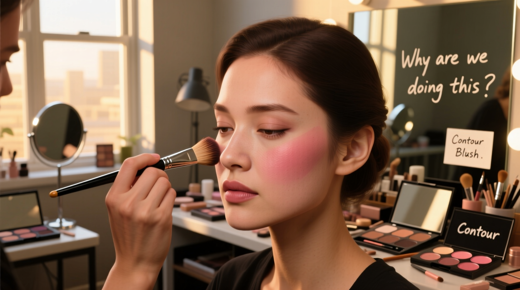 blush instead of contour why are makeup artists doing this