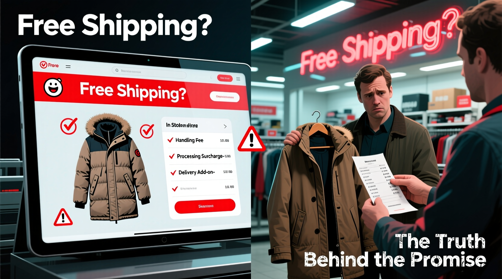 free shipping coat vs in store are hidden fees making free a lie