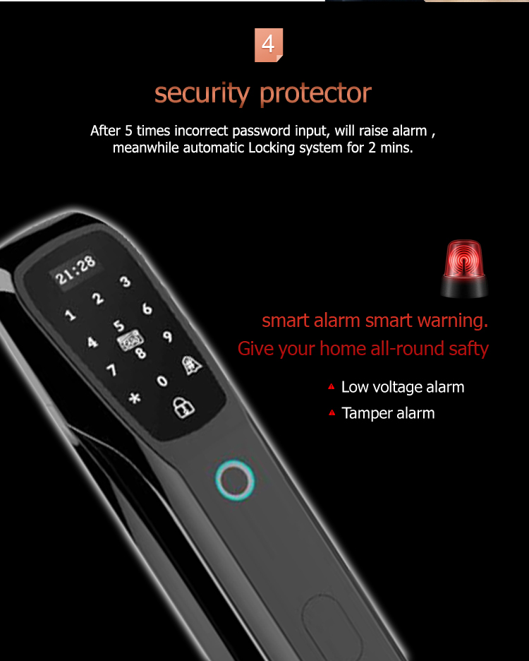 Fully automatic fingerprint door lock smart lock