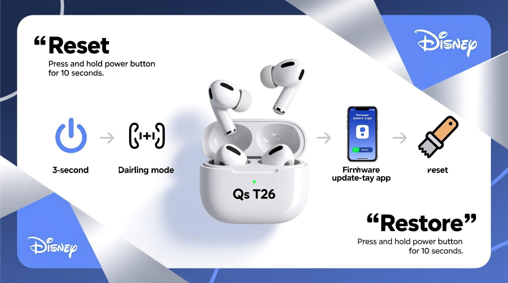 effective methods to reset and restore your disney qs t26 bluetooth earphones