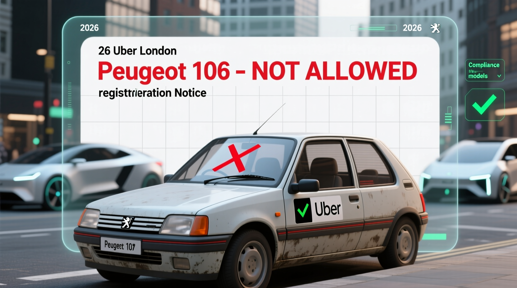 Peugeot 106 Is Not Allowed for Uber London in 2026