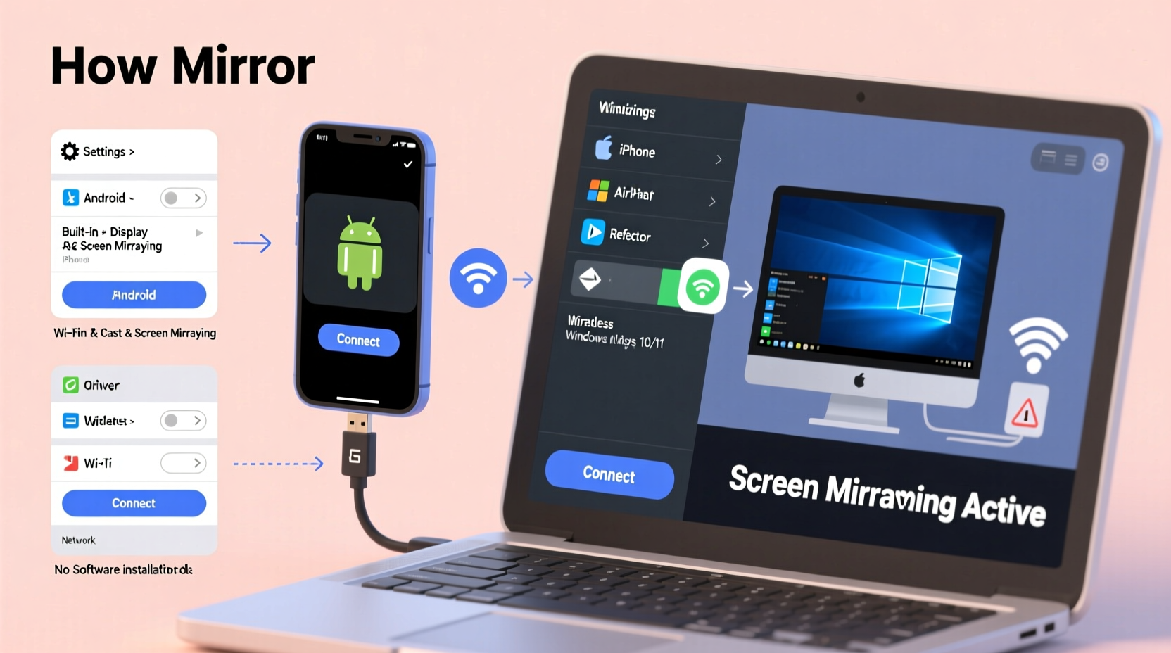 how to mirror your cell phone screen on a laptop step by step methods for all devices