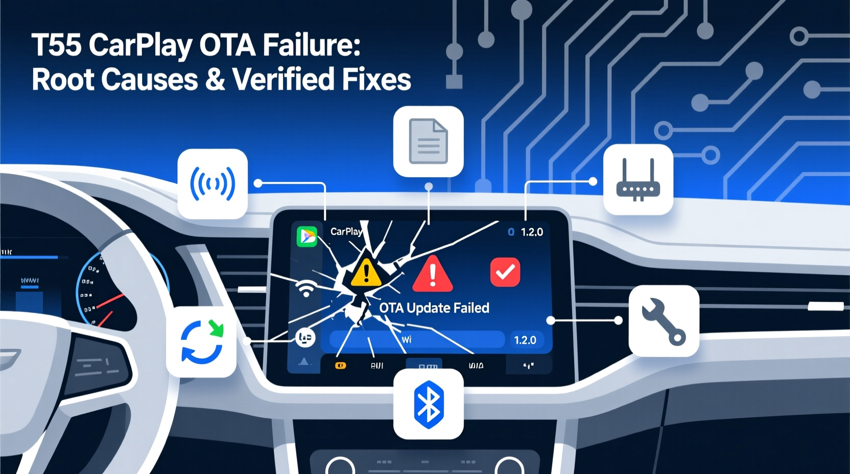 t55 carplay ota failure