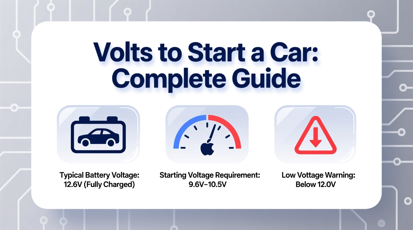 how much volts to start a car