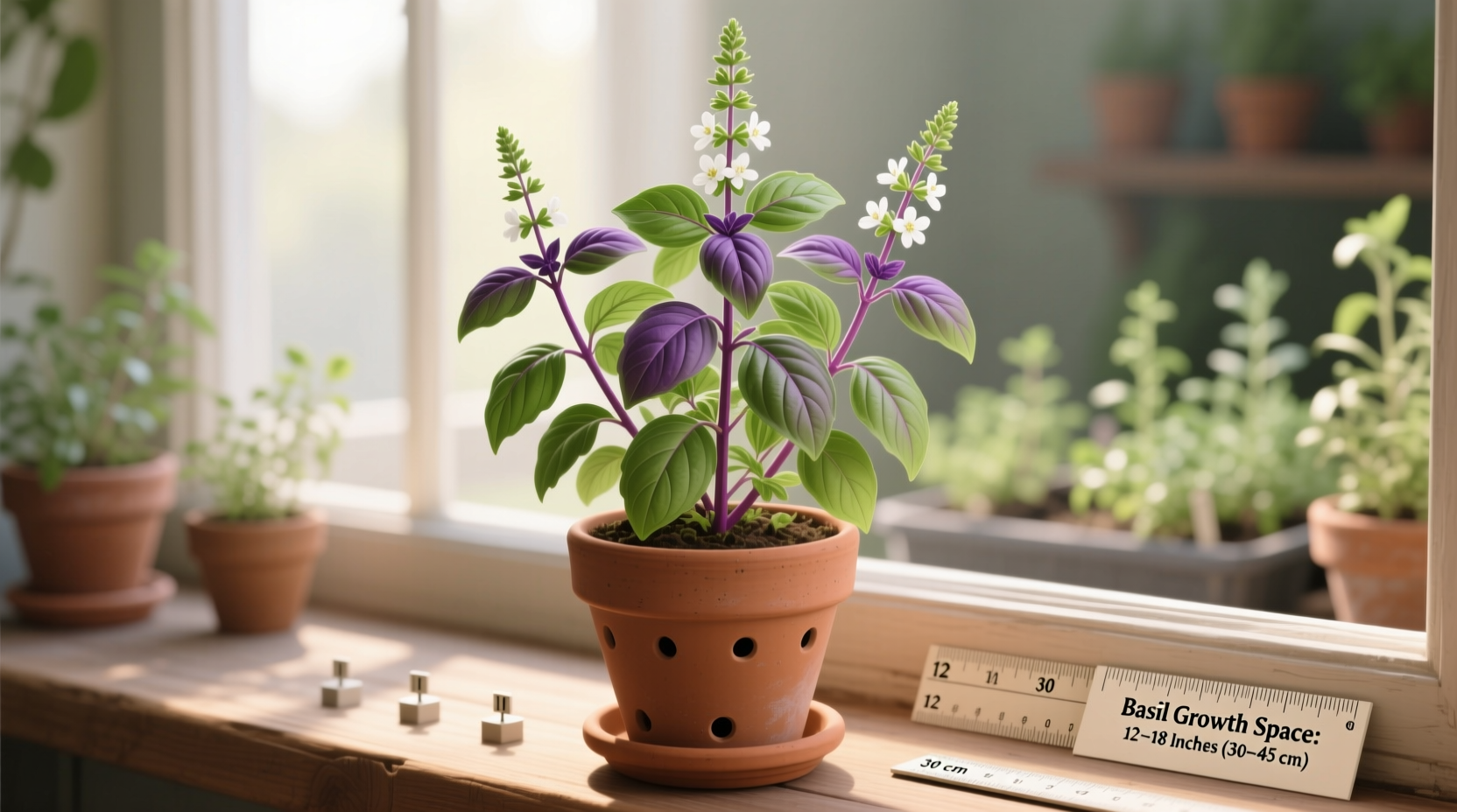 how much space does basil need to grow