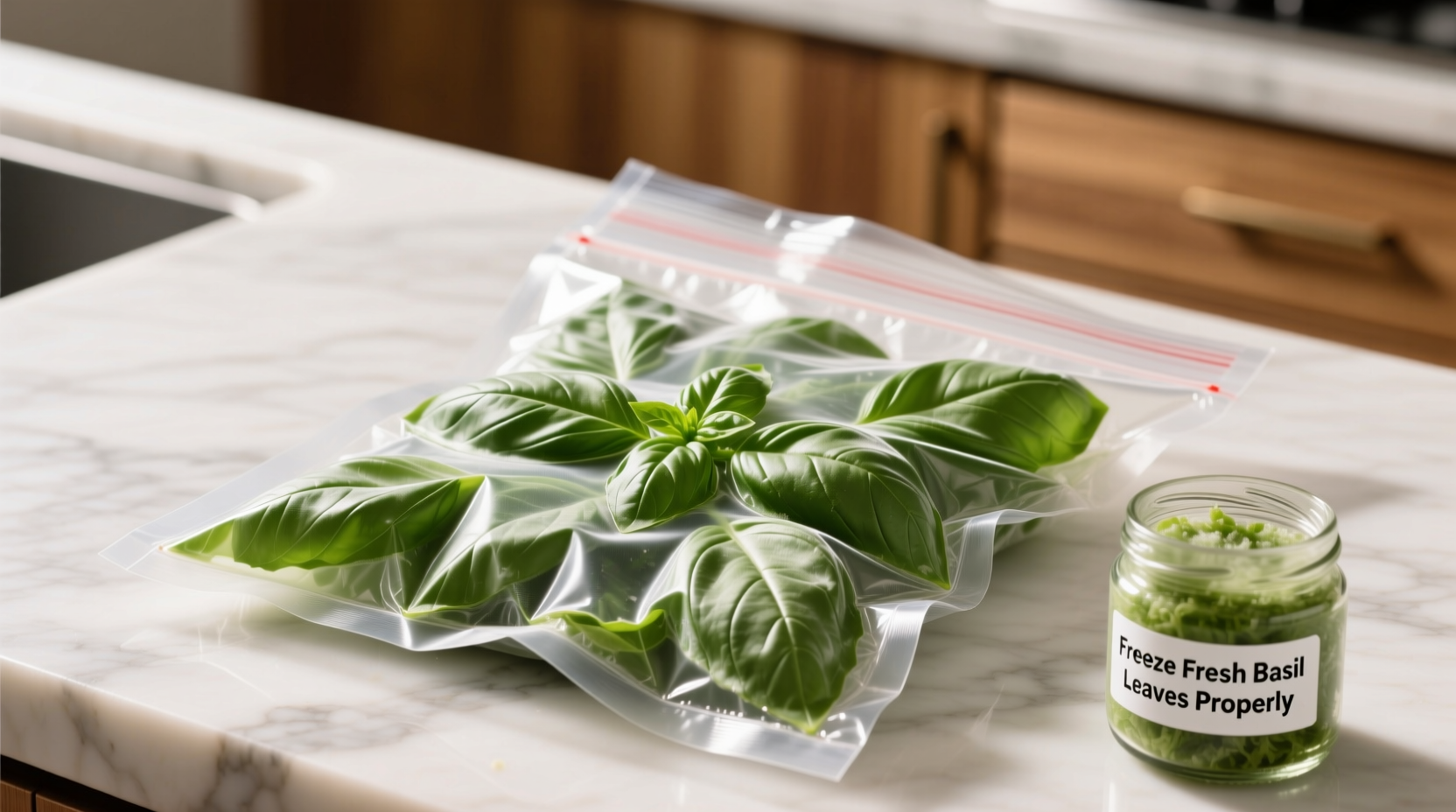 how do you freeze fresh basil leaves