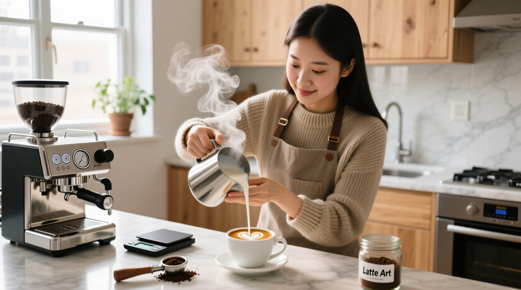 how to make latte at home