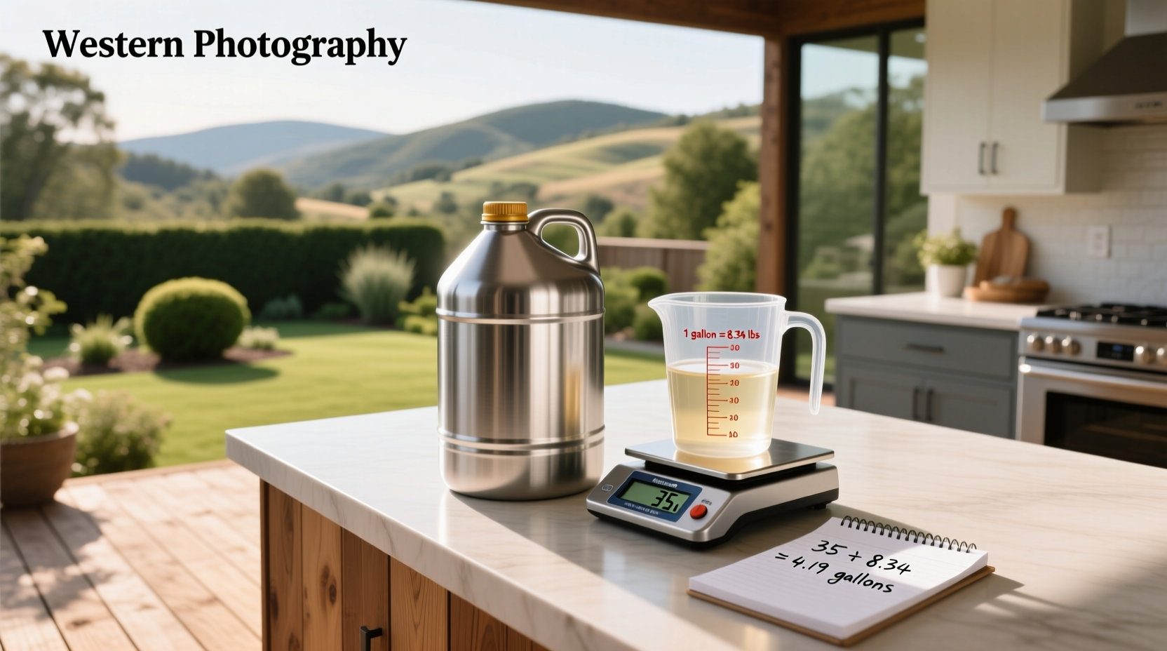 35 lbs peanut oil to gallons conversion