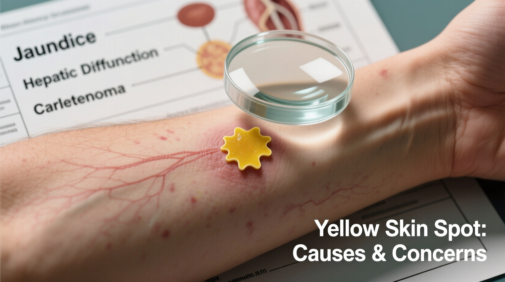 why is there a yellow spot on my skin causes concerns